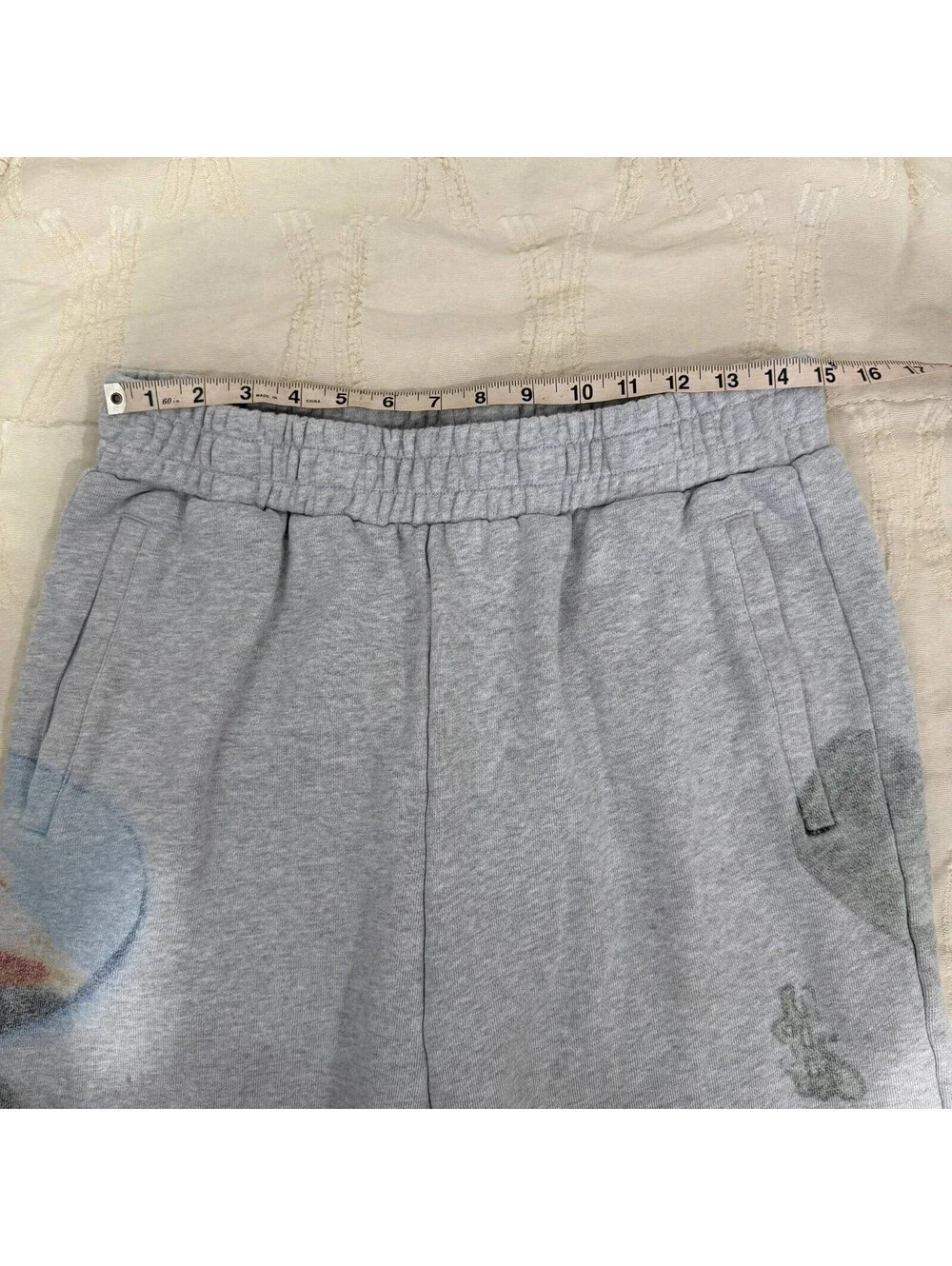 7S XL Graphic Sweatsuit Alien Airbrush Hoodie Wide Leg Pants Y2K Distressed Set